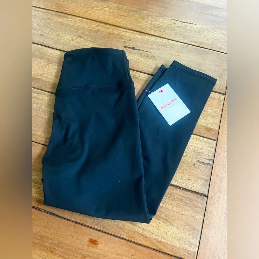Juicy Couture Sport Black High-Waisted Leggings; Size Medium